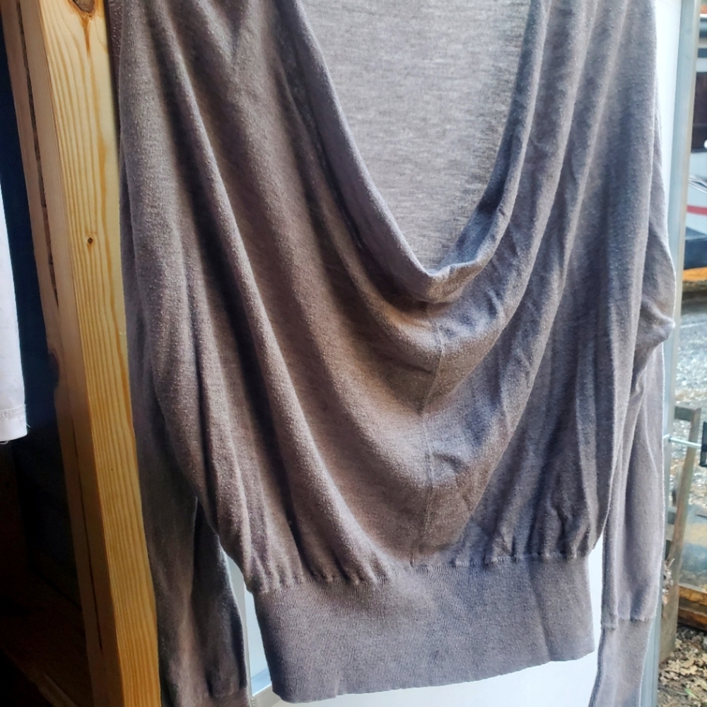 Ann Taylor Loft, plung neck khaki sweater